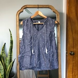 Old Navy Ruffled Edge Linen Tunic Tank